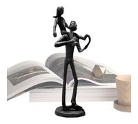 Figurine père et fille - Statue en fer faite à la main qui symbolise le lien spécial | Sculpture décorative pour papa et fille amour, idéal pour Thanksgiving, étagère à la maison ou écrire
