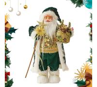 Figurine Père Noël vert - Poupée décorative debout avec sac créatif | Ambiance de fête | Décoration d'intérieur Salon Chambre Maison 2024 | Accessoire festif traditionnel d'hiver