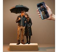 Figurine Personnalisée avec Photo de Couple Dessiné Style Bureau Décor Cadre Photo Signe Plaque, Dessin Animé Portrait pour Couple Hommes Collectibles Cadeaux pour Noël la Saint Valentin (Couple)