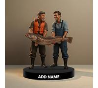 Figurine Personnalisée avec Photo de Pêche Cadre Dessiné Style Bureau Décor Cadre Photo Signe Plaque, Dessin Animé Portrait pour Couple Hommes Collectibles Cadeaux pour Noël la Saint Valentin (Pêche)