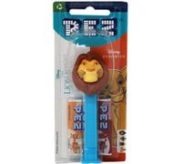 Figurine PEZ Lion Mufasa avec distributeur bleu et deux paquets de bonbons 17g