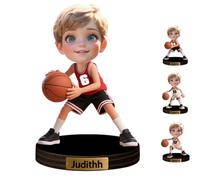 Figurine photo personnalisée avec nom de joueur de basket-ball - Sculpture de basket-ball personnalisée - Plaque de bureau - Cadeau pour homme, garçon, femme, fille, mari amoureux