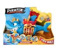 PIRATIX Requin Roi - Requin articulé, avec Une Cage pour capturer Les Piratix Rival. Contient 1 Requin, 1 trésor Exclusif, 1 Piratix Exclusif et 1 Accessoire.