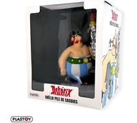 Plastoy Figurine Obélix XL avec Idéfix et pile de casques - Plastique 22 cm