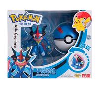 Figurine Pokemon Greninja Amphinobi Pokeball eau ténèbre style bakugan figure manga anime enfants garçon adulte jouet anniversaire