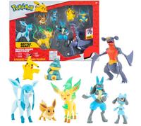 Jazwares - Figurines Pokémon Pack 8 - 5-11 cm - Garchomp, Pikachu, Eevee - Officiel 2023