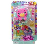 Polly Pocket Coffret Île des Paillettes JCB16 – Jouet de voyage avec mini-figurine sirène et animaux