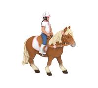 Figurine Poney Shetland - PAPO - Marron - Avec selle - Pour enfants - 3 ans et plus
