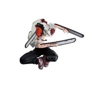 Figurine PVC Banpresto Vibration Stars Chainsaw Man II - Pose dynamique, lames tronçonneuses, peint - Blanc/Noir/Rouge