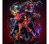 Figurine PVC Onigashima Luffy Law 3 Capitaines, Modèle Ornemental, Jouet de Bureau, Statuette Statique, Figurines d'Action Anime, Cadeau pour Fans Three Captains