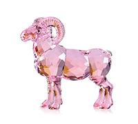 Figurine réaliste en cristal de chèvre - Décoration de table - Rose