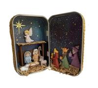 Figurine religieuse 3D portable de poche - Figurines religieuses de Noël - Décoration pour bureau, étagère, maison, chambre à coucher, salon