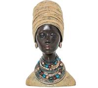 Figurine représentant Un Buste d'une Africaine en résine dorée et Noire 29 x 23 x 48 cm