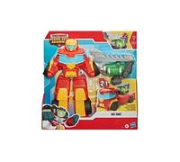 Transformers Playskool Rescue Bots Academy - Robot Secouriste Hot Shot de 35cm - Jouet Transformable 2 en 1