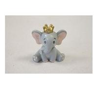 figurine résine éléphant couronne dorée 3cm - hobi res906cf Gris G