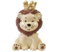 figurine résine lion couronné dorée 6x4cm - hobi res930 Jaune G