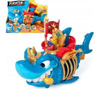 PIRATIX Requin Roi - Requin articulé, avec Une Cage pour capturer Les Piratix Rival. Contient 1 Requin, 1 trésor Exclusif, 1 Piratix Exclusif et 1 Accessoire.