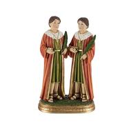 Figurine Saint Cosme et San Damian Résine Peinte à la Main 20 cm