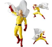 Figurine Saitama - Statue Super Action de 15 cm en posture de combat avec articulations mobiles, modèle de personnage avec accessoires, décoration de bureau, figurine à collectionner, cadeaux pour les