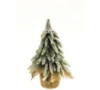 figurine sapin enneigé artificiel sac jute 20cm - chaks 12379 Vert G