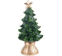 figurine sapin noël résine 16x7.5cm or vert - générique 95713 Vert