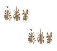 Figurine Scarabée 6 Pièces Animal De Compagnie à Thé Coléoptère Statue De Scarabée Vintage Figurine Miniature Petite Statue De Scarabée des Bugs Ornement De Scarabée Décor Golden