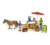 Schleich Figurine – Étal mobile de la ferme 42528 Farm World – avec poney