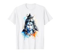 Figurine Shiva de Dieu Hindouisme T-Shirt Graphique avec Valeur, Homme, Blanc, M