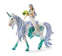 Figurine Sirène sur licorne de mer, Schleich 70594 Bayala, 4 pièces, Dès 5 ans