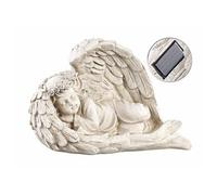 Lunartec : Figurine solaire à LED - Ange endormi, 16 cm