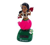 Figurine Solaire Dansante, Danseuse Hawaienne Voiture Qui Bouge, Hawaienne Voiture Décoration, Énergie Solaire Ornement de Tableau de Bord de Voiture (A Rose)