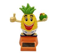 Figurine Solaire pour Voiture, Solaire Dansant Ananas, Jouet De Danse À Énergie Solaire, Figurine Solaire Voiture Qui Bouge, Figurine Solaire Dansante, Décoration de Tableau de Bord de Voiture