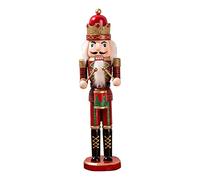 Figurine Soldat Casse Noisette Ornements en Bois 38cm Décorations de Noël pour Maison Fête Cadeaux pour Enfants Matériau Bois Couleur Vive (qw)