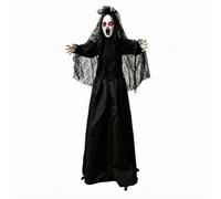 Figurine Sonore Activée Accessoire Halloween Animatronique Lumineux Vibrations et Sons Glacés en Plastique et Tissu Adaptée aux Fêtes Scène Photo Stand Animation de Magasin Porche