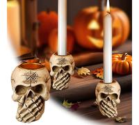 Figurine spectrale de citrouille miniature sculpture décorative en résine en forme de squelette Halloween, utilisée pour la décoration de bureau à la maison, la création d'Halloween Carnival (B, One