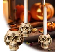 Figurine spectrale de citrouille miniature sculpture décorative en résine en forme de squelette Halloween, utilisée pour la décoration de bureau à la maison, la création d'Halloween Carnival (C, One