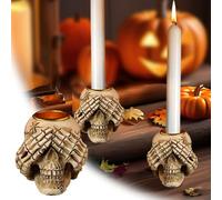 Figurine spectrale de citrouille miniature sculpture décorative en résine en forme de squelette Halloween, utilisée pour la décoration de bureau à la maison, créant Halloween Carnival (A, One Size)