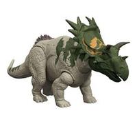 Mattel Jurassic World : Renaissance, Figurine articulée Spiclypeus Rugissement féroce, dinosaure avec coup de tête activé en bougeant la queue, attaque et son, jeu virtuel, JGB89