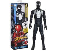 Figurine Spider-Man en costume noir 30 cm deluxe, Titan Series, jouets de super-héros pour enfants, Marvel Spider-Man, dès 4 ans