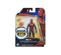 Figurine spider-man : Spiderman 15 cm Rouge Et Noir + Mystery Webgear - Personnage Articulé Marvel - Jouet - Set garçon + 1 carte