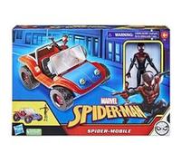 Marvel Spider-Man, Spider-Mobile, véhicule et Figurine Miles Morales à l'échelle de 15 cm, Jouets Marvel, dès 4 Ans