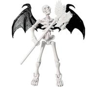 Figurine squelette avec articulations mobiles et ailes de démon - Modèle articulé articulé, figurine personnalisable à peindre pour affichage