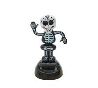Figurine squelette de voiture dansante à énergie solaire, décoration de tableau de bord effrayant avec tête branlante pour Halloween, fêtes et accessoires de voiture créatifs (B)