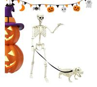 Figurine squelette d'Halloween - Squelette debout | Squelette d'Halloween avec articulations mobiles | Os | Crânes effrayants pour le jardin, la porte d'entrée, la cour, l'extérieur, la fête hantée