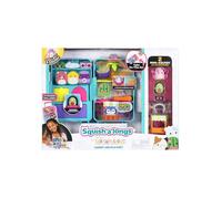 Squish-a-longs Ensemble de jeu bagage à emporter - (2) Mini-Squish de 2,5 cm, 3 niveaux de jeu, 3 accessoires et 2 pièces de jeu - Collectionnez, échangez et jouez - À partir de 6 ans