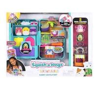 Squish-a-longs Ensemble de jeu bagage à emporter - (2) Mini-Squish de 2,5 cm, 3 niveaux de jeu, 3 accessoires et 2 pièces de jeu - Collectionnez, échangez et jouez - À partir de 6 ans