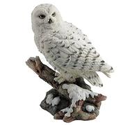 Figurine Statue Chouette des Neiges Perchée sur une Branche