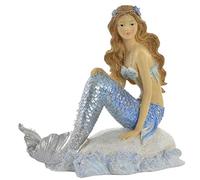Figurine Statuette Sirène Assise déco - 17 cm
