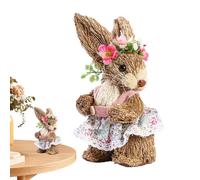 Figurine Straw Rabbit, Paille de Pâques Lapin | Figurine de Pâques Form Freesting Figurine, Pâques Lapin Figurine Lapin de Pâques Figurine Ma Statue Lapin Saisonnier