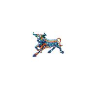 Figurine Taureau bleu en mosaïque de la collection Trencadis Antonio Gaudí. Figurine décorative. Figurine taureau mosaïque.